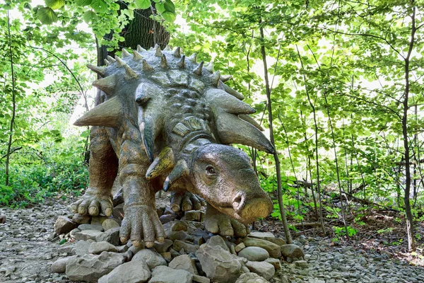 Gran Modelo Dinosaurio Prehistórico Edmontonia Naturaleza Paisajes Realistas — Foto de Stock