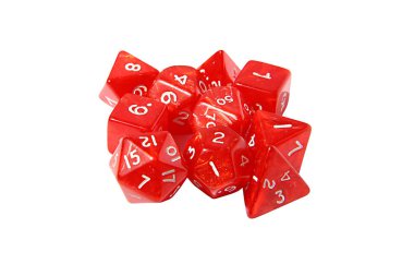 Red Role Playing Dice Set clipart