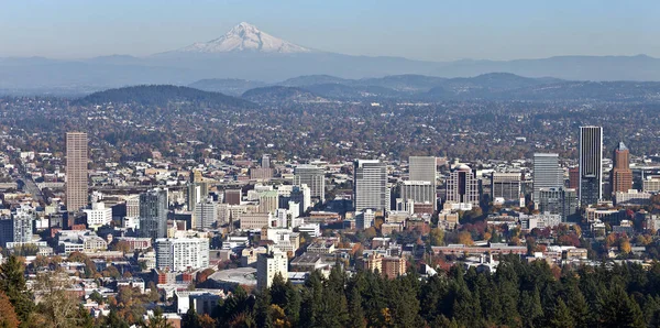 Portland Oregon Panorama Höst Från Pittock Mansion — Stockfoto