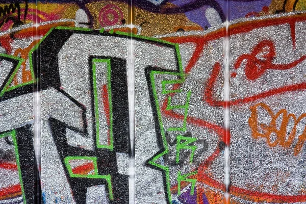 Graffiti Urbano Close Diferentes Sinais Padrões — Fotografia de Stock