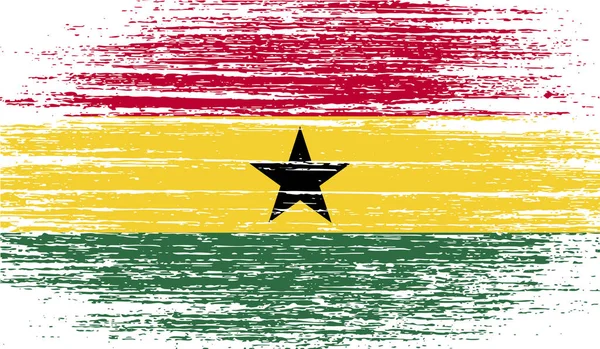 Drapeau Ghana Avec Une Texture Ancienne Illustration — Photo