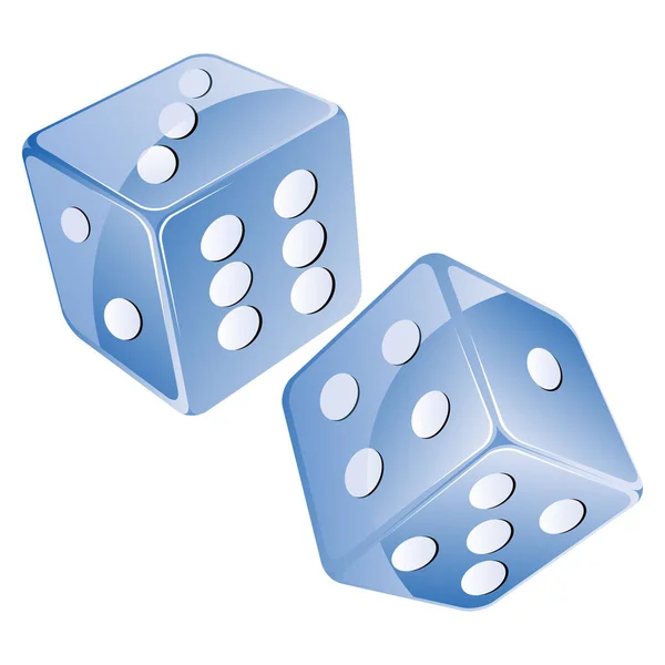 Blue Dices Isolated Objects White Background — Stock Photo, Image