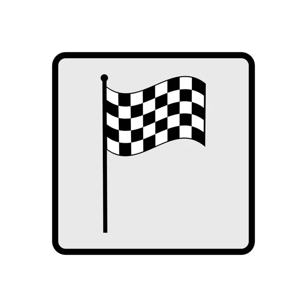 交叉摇曳的黑白格子旗帜标志的概念汽车运动 孤立在白色 — 图库照片