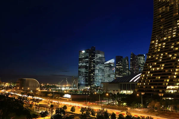 Skyline Cidade Singapura Com Arranha Céus Modernos Sudeste Asiático — Fotografia de Stock