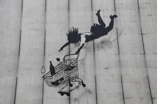 Banksy Konstverk London Wall — Stockfoto