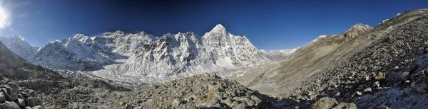 Panorama Panorámico Del Valle Del Himalaya Cerca Kanchenjunga Nepal — Foto de Stock