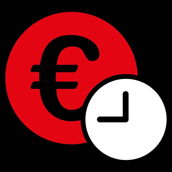 Icono Crédito Euro Estilo Glifo Plana Bicolor Símbolos Colores Rojo — Foto de Stock