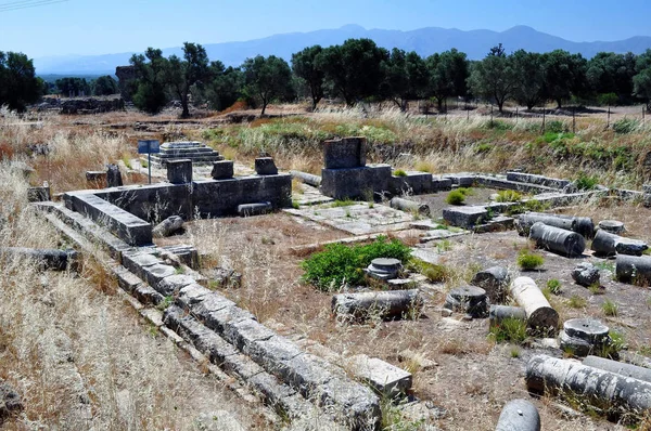 Fotografía Viaje Templo Apolo Sitio Arqueológico Gortyn Creta — Foto de Stock