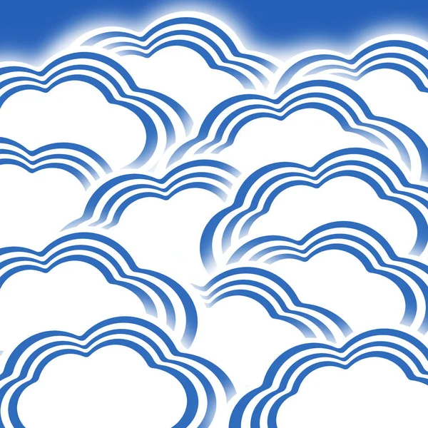 Illustration Der Blauen Streifenwolke — Stockfoto