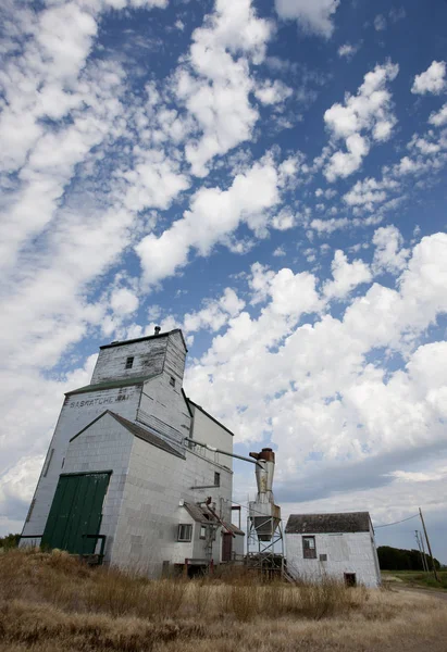 Houten Graanelevator Manitoba Canada Prairie — Stockfoto