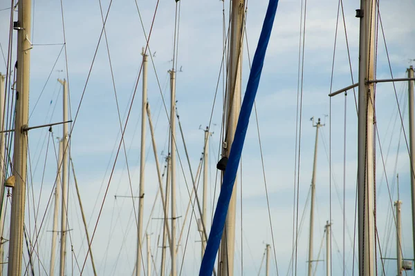 Masts Many Saiboats Nautical Background — Stock Photo, Image