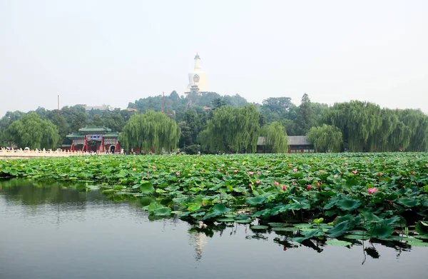 Parque Beihai Mar Norte Retiro Real Perto Cidade Proibida Pequim — Fotografia de Stock