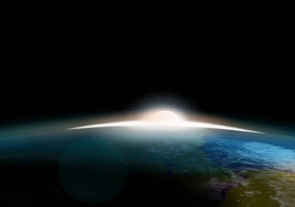 Wschód Słońca Kosmosu — Zdjęcie stockowe