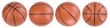 Four basketball ball isolated. Clipping paths clipart