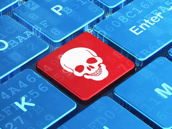 Healthcare Concept Computer Keyboard Scull Icon Enter Button Background Render — Stock Photo, Image