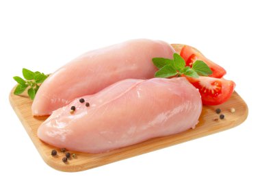 Raw skinless chicken breast fillets clipart