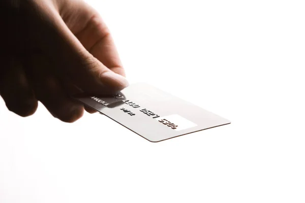 Ręka Trzymająca Kartę Kredytową — Zdjęcie stockowe