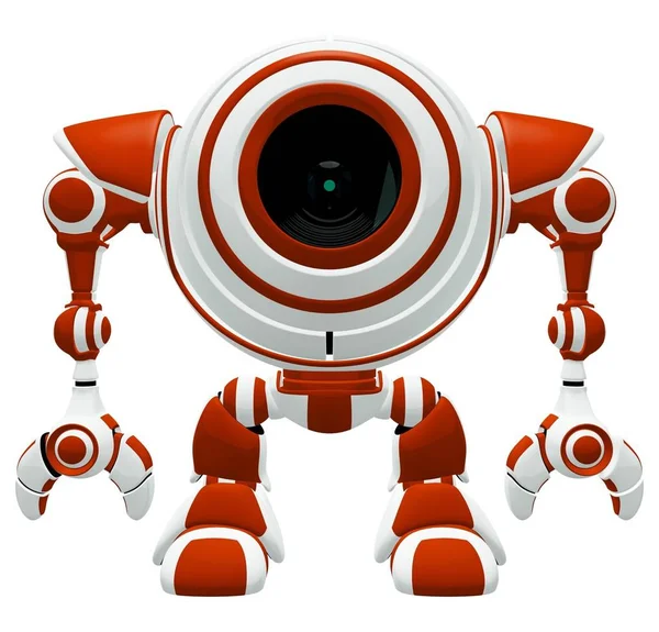 Small Robot Standing Straight Disciplined Pose Maybe Just Resting — Stock Photo, Image