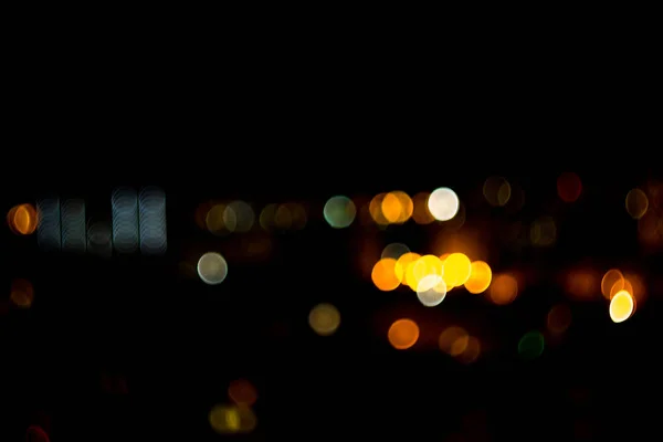Luzes Amarelas Fundo Preto Abstração Noite Cidade — Fotografia de Stock