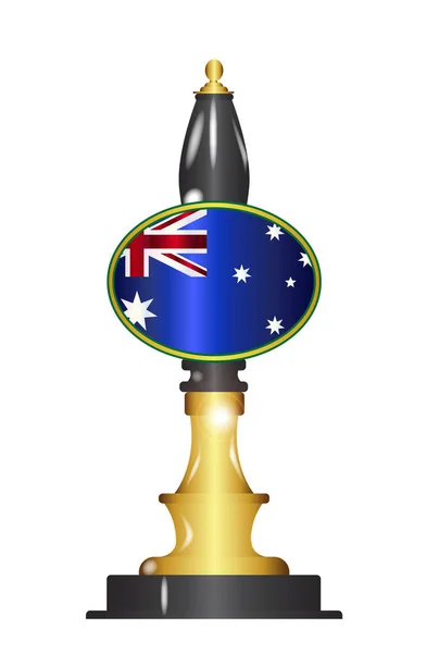 Una Bomba Cerveza Tradicional Típica Con Bandera Australiana Sobre Fondo —  Fotos de Stock