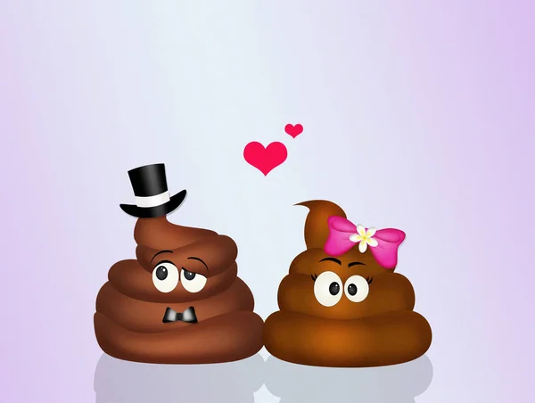 Illustration Der Ehe Von Poop — Stockfoto