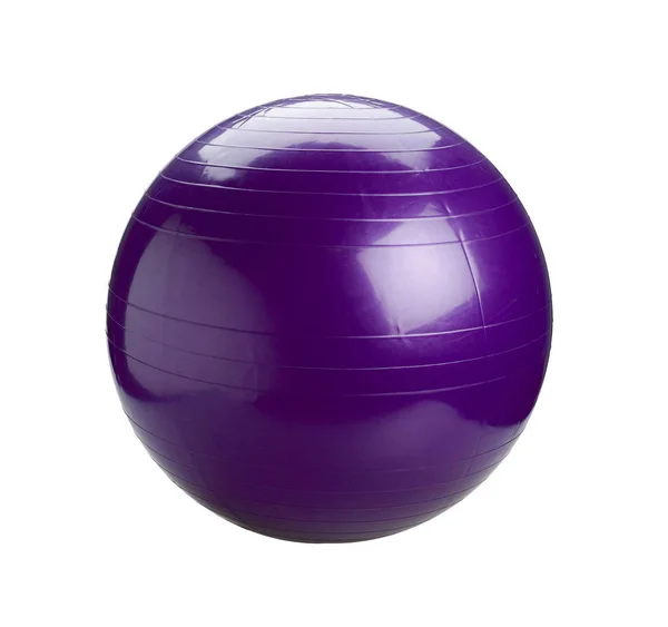 Violet Gyms Ball Yoga Ball Isolated — Stock Photo, Image