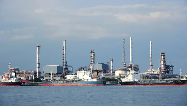 River Oil Refinery Factory Reflection Bangkok Thailand — Stock Photo, Image