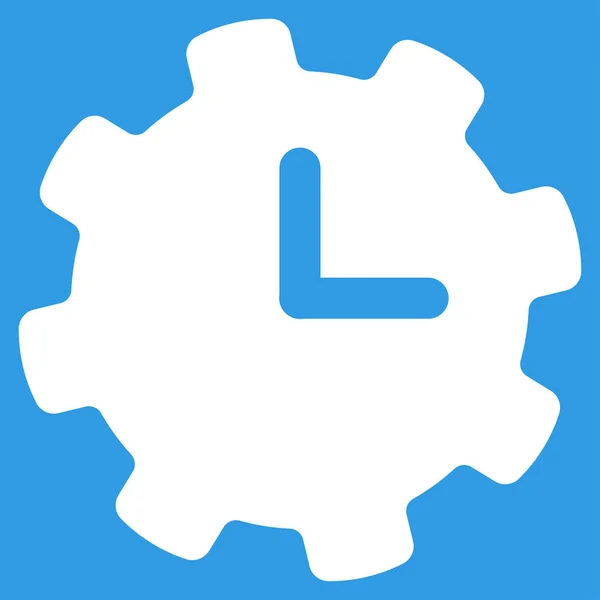 時間設定のアイコン シンボルこのフラットなラスター使用する白い色で 丸みを帯びた角と青色の背景に分離 — ストック写真