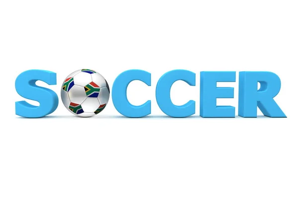 Modré Slovo Fotbal Fotbalem Fotbalovým Míčkem Nahradit Písmeno Jižní Afrika — Stock fotografie