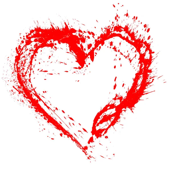 Corazón Rojo San Valentín Abstracto Sobre Fondo Blanco — Foto de Stock