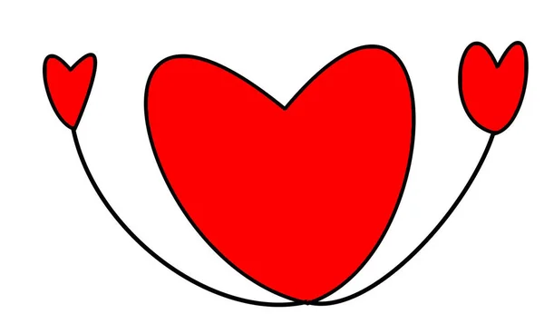 Red Hearts Illustration White Background — Stock Photo, Image