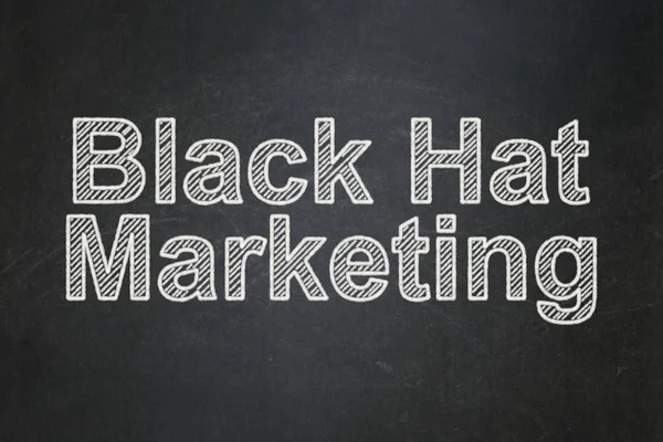 Affärsidé Text Black Hat Marknadsföring Svarta Tavlan Bakgrund — Stockfoto