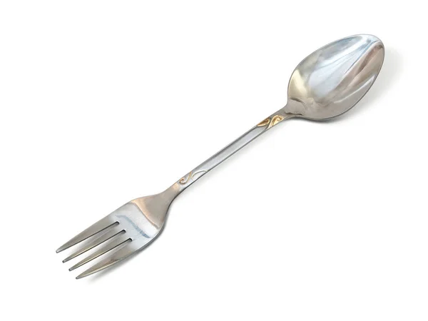 模拟混合桌勺和叉子的概念 — 图库照片