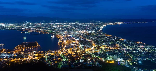 Hakodate Cityscape Ночное Время — стоковое фото