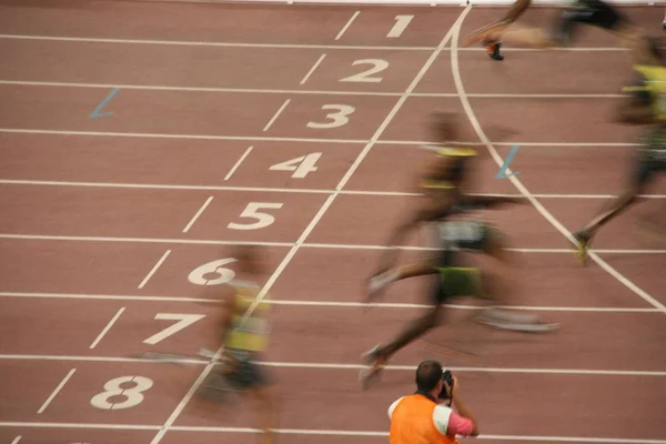 Velocità Uomini Gara 100M Allo Stadio Olimpico — Foto Stock