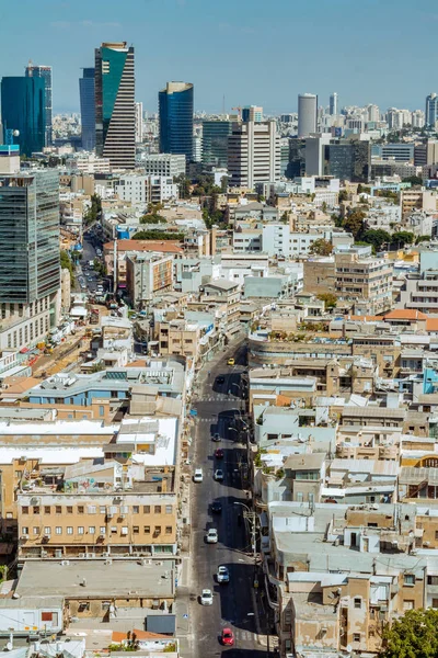 Αεροφωτογραφία Του Τελ Αβίβ Cityspace Ουρανοξύστες Ένας Συνδυασμός Νέων Και — Φωτογραφία Αρχείου