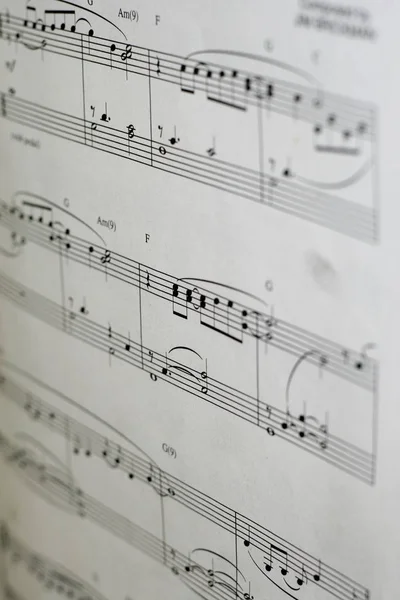 Libro Música Para Piano Con Notas Musicales Listas Para Tocar — Foto de Stock