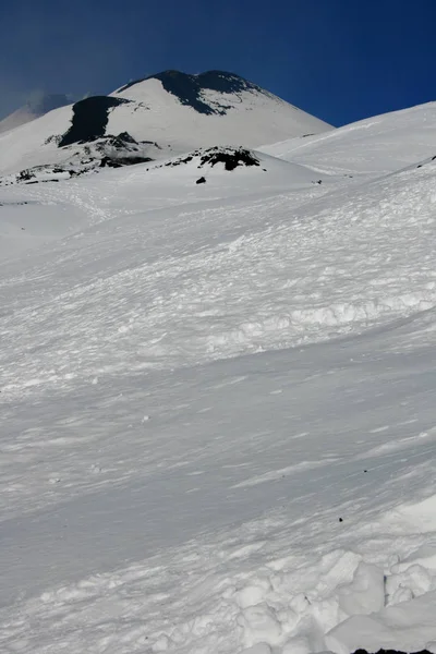 Etna Volcán Sicilia Cubierto Nieve Sicilia — Foto de Stock