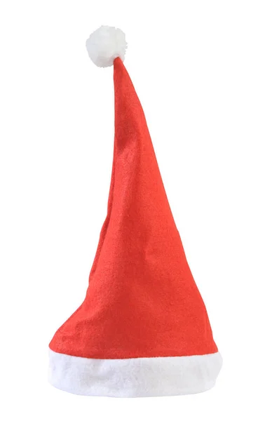 Красная Шляпа Санты Изолирована Белом — стоковое фото