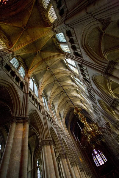 Interieur Van Kathedraal Notre Dame Reims Champagne Frankrijk — Stockfoto