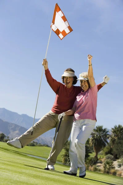 Golfistas Femininos Animando Close — Fotografia de Stock