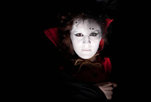 Genç Bir Kadın Vampir Closeup Portre — Stok fotoğraf