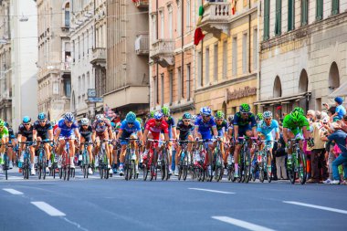 TRIESTE, ITALY -  JUNE, 01: Cyclist during the final parade of 97th edition of the Giro d'Italia on November 01, 2014 clipart