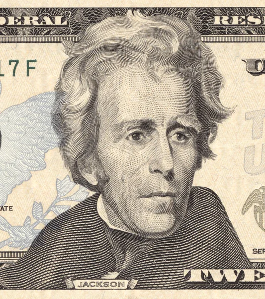 Andrew Jackson Όπως Απεικονίζεται Στις Ηπα Είκοσι Δολάριο Νομοσχέδιο Αλήθεια — Φωτογραφία Αρχείου