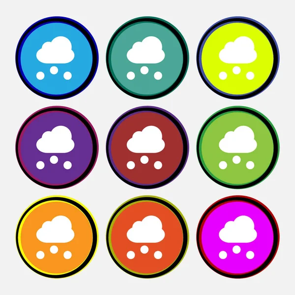 Знак Снежной Иконы Девять Разноцветных Круглых Кнопок Иллюстрация — стоковое фото