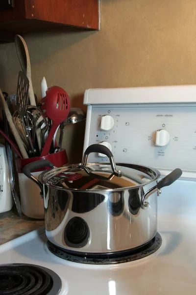 Cooking Equipment Sitting Stove Counter — Stock Photo, Image