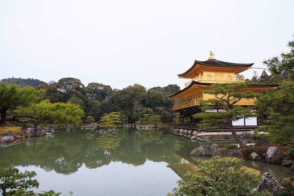 Chrám Kinkakuji Zlatý Pavilon Japonském Kjótu — Stock fotografie