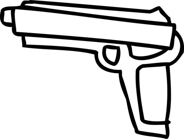 Egy Vázolt Kézzel Rajzolt Pisztoly Gun Felett Fehér — Stock Fotó