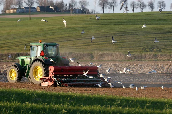 Tractor Trabajando Campo — Foto de Stock