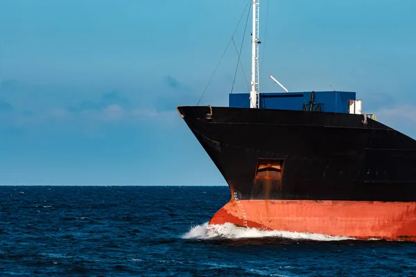 Nave Bulker Nera Logistica Trasporto Merci — Foto Stock